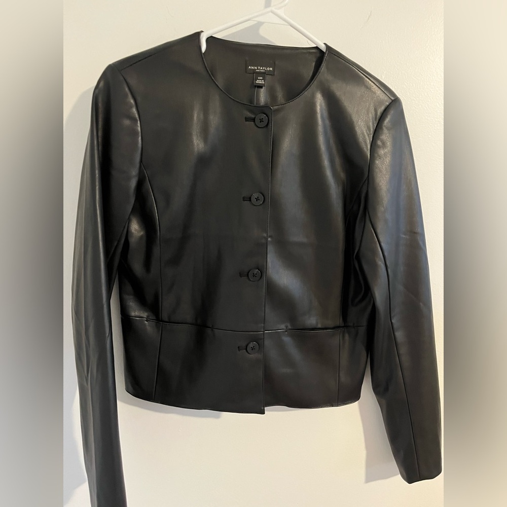 Ann Taylor Factory Black Leather Jacket
